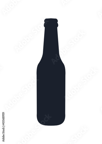 Beer bottle icon. (Beer bottle vector silhouette) 