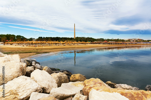 Coast of Pescara with D'Annunzio obelisk photo