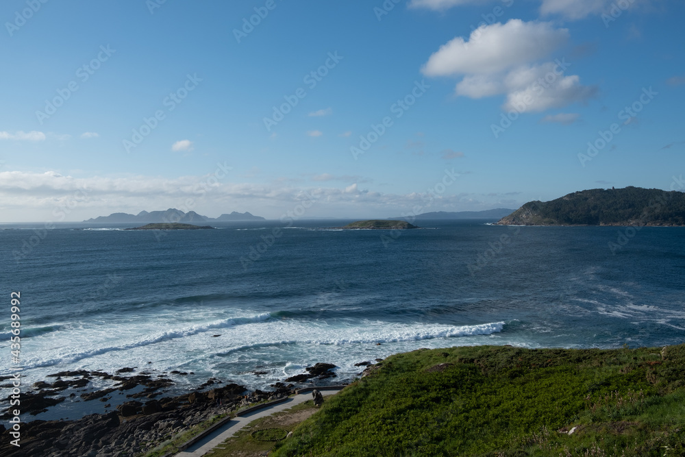 Cíes Islands National Park from the Bay of Baiona, Pontevedra Cíes Islands National Park from the Bay of Baiona, Pontevedra
