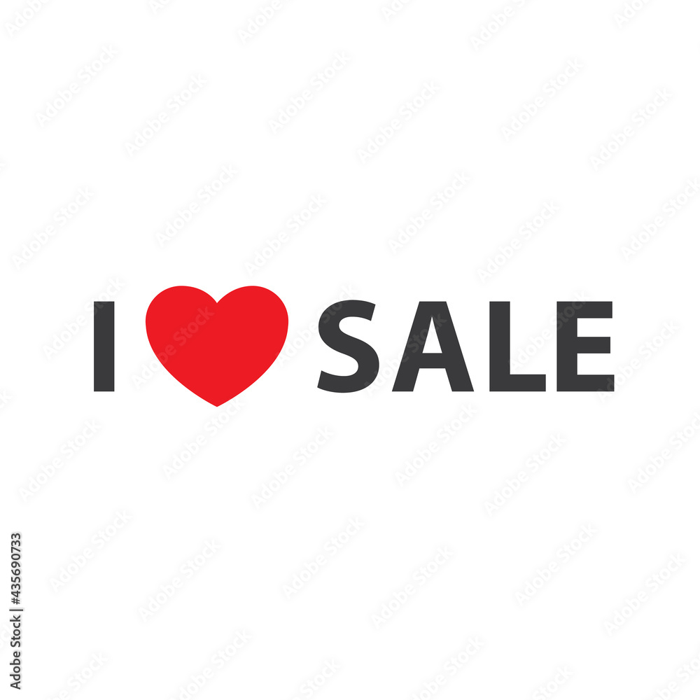 Sale banner. Modern minimal design with Love Sale text typography. 