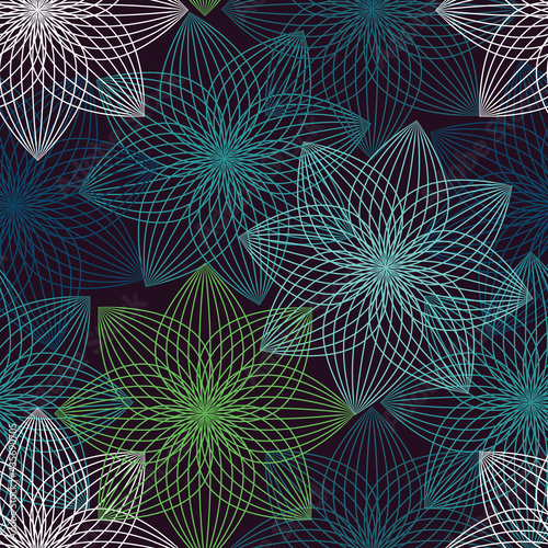 Seamless geometric floral pattern.