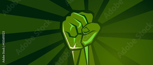 green revolution hand fist strong protest fight strength