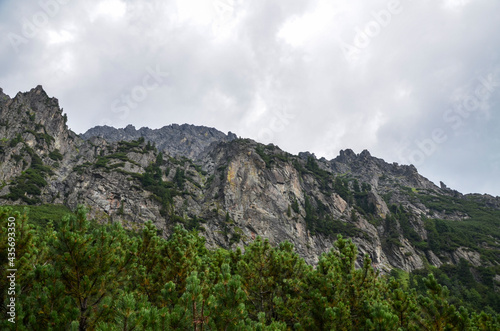Scenic view of sharp rocky mountains covered with clouds in High Tatras, Slovakia   © Dmytro