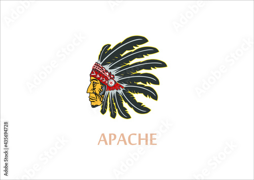 head of apache sticker tattoo design