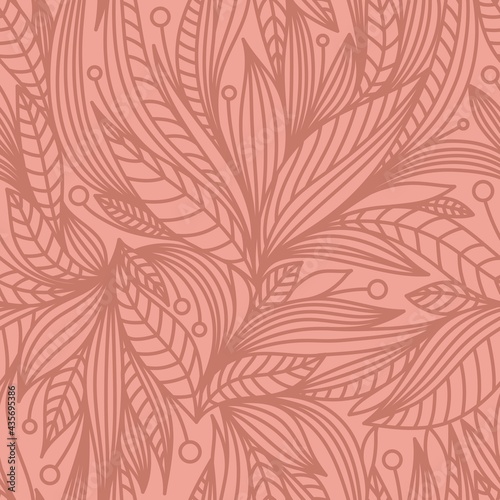 PINK SEAMLESS BACKGROUND WITH RED PATTERN IN VECTOR