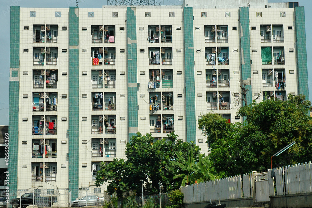 Apartment building in Bangkok with interesting symmetrical design