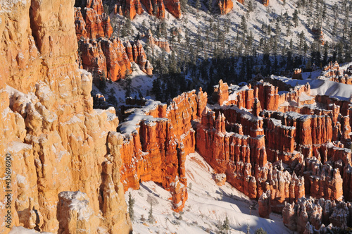 Early winter snowstorm and hoodoos in Bryce Canyon Utah