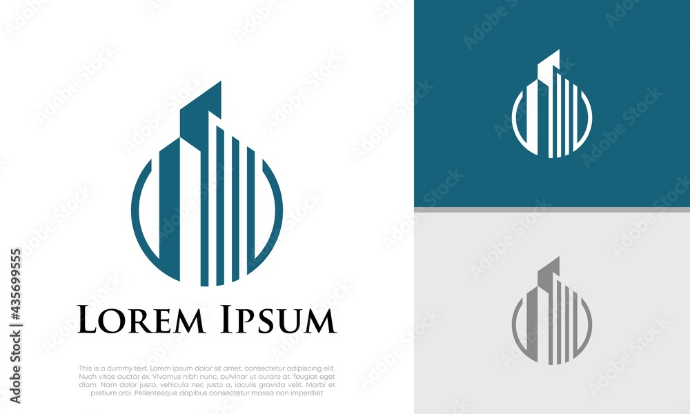 Fototapeta premium Real Estate Logo. Luxury Logo. Construction Architecture Building Logo Design Template Element 
