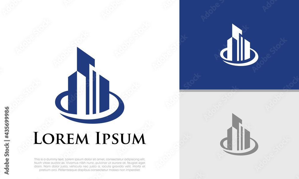 Real Estate Logo. Luxury Logo. Construction Architecture Building Logo Design Template Element	