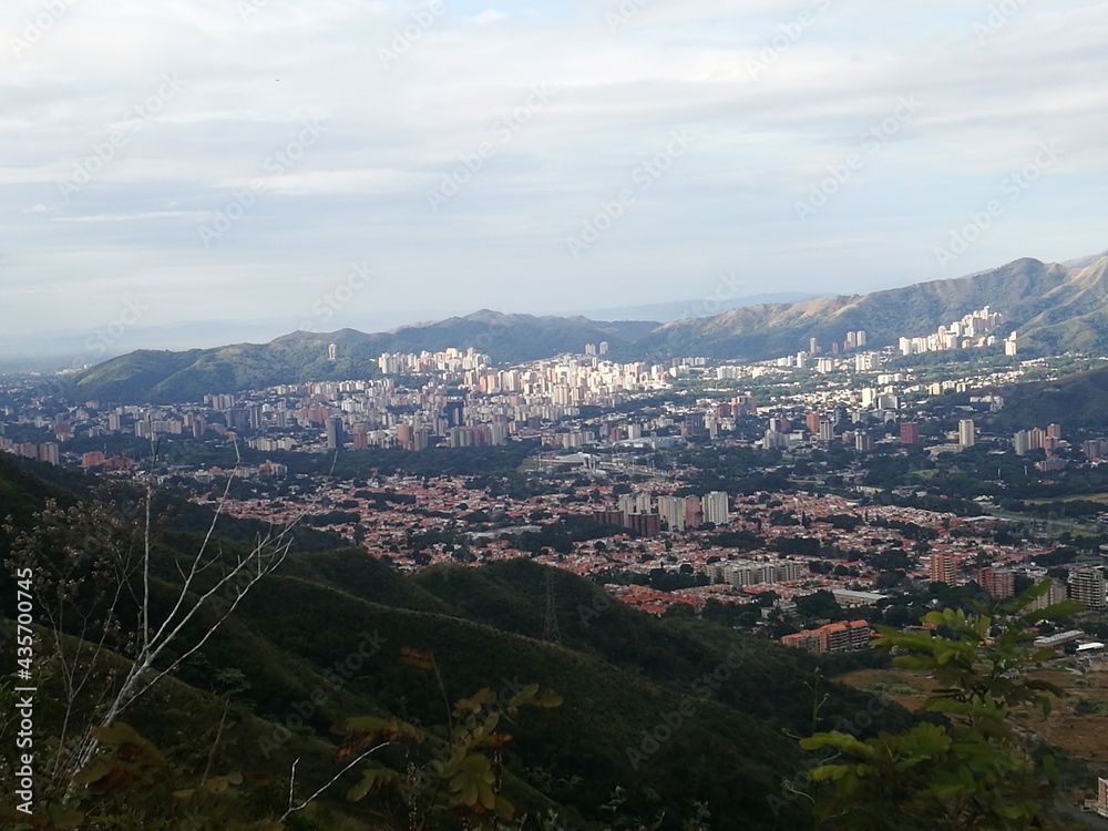 Panoramic photograph of the city of Valencia, Venezuela, taken from the top of La Esmeralda Mountain.