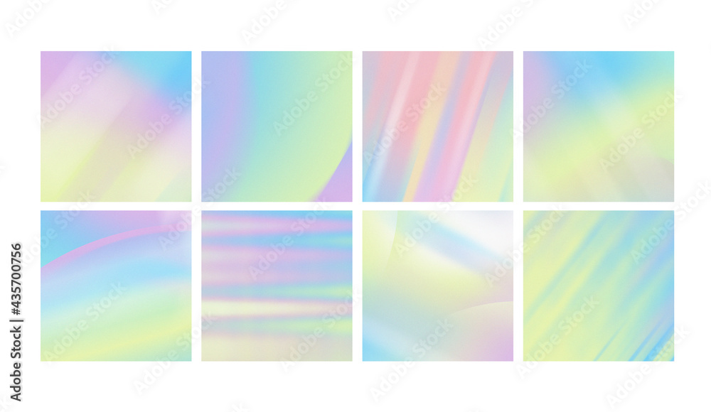 Pastel Gradient social media post Background templates. Blue, green rainbow Abstract Grainy square collection