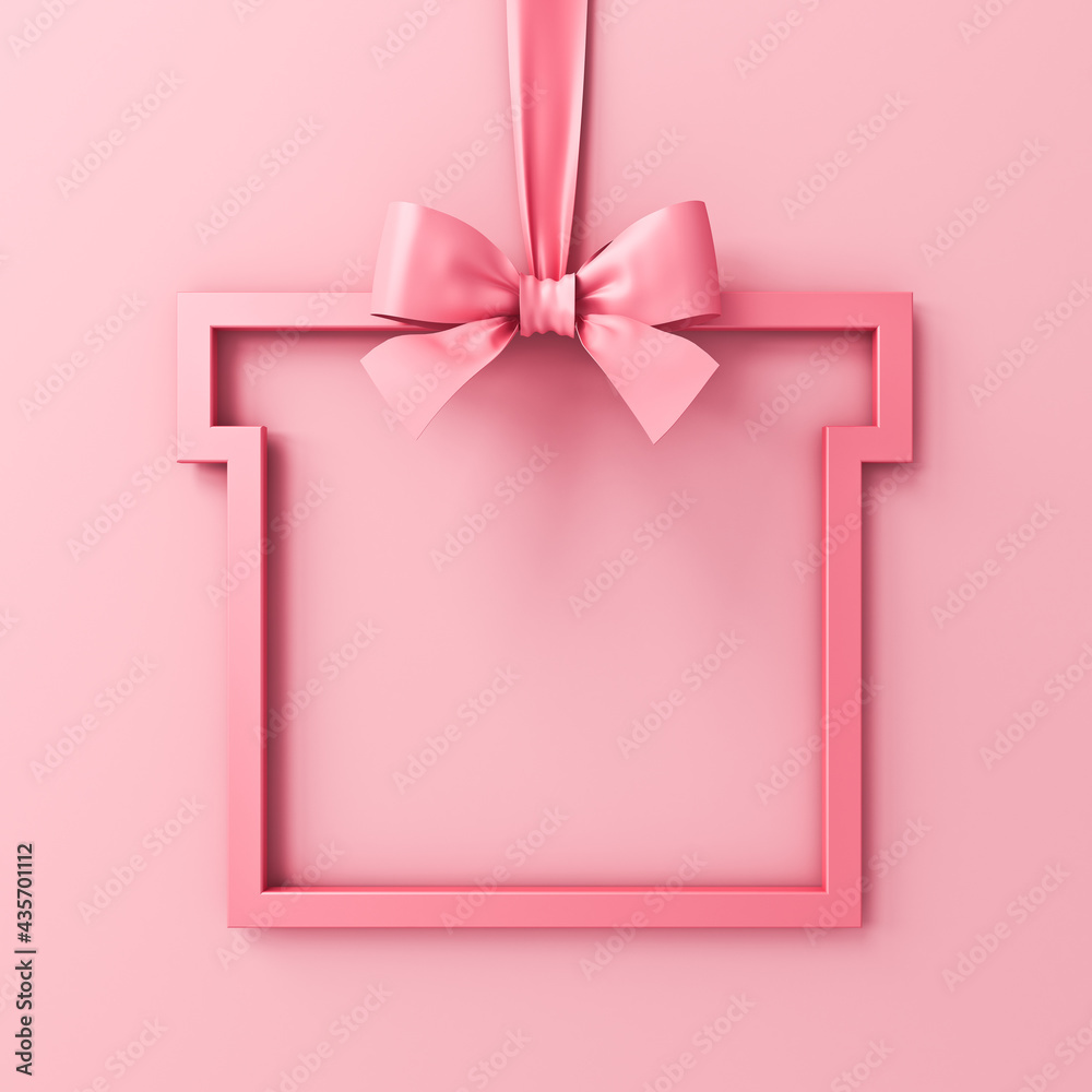 Pink And White Ribbon Frame Stock Illustration - Download Image