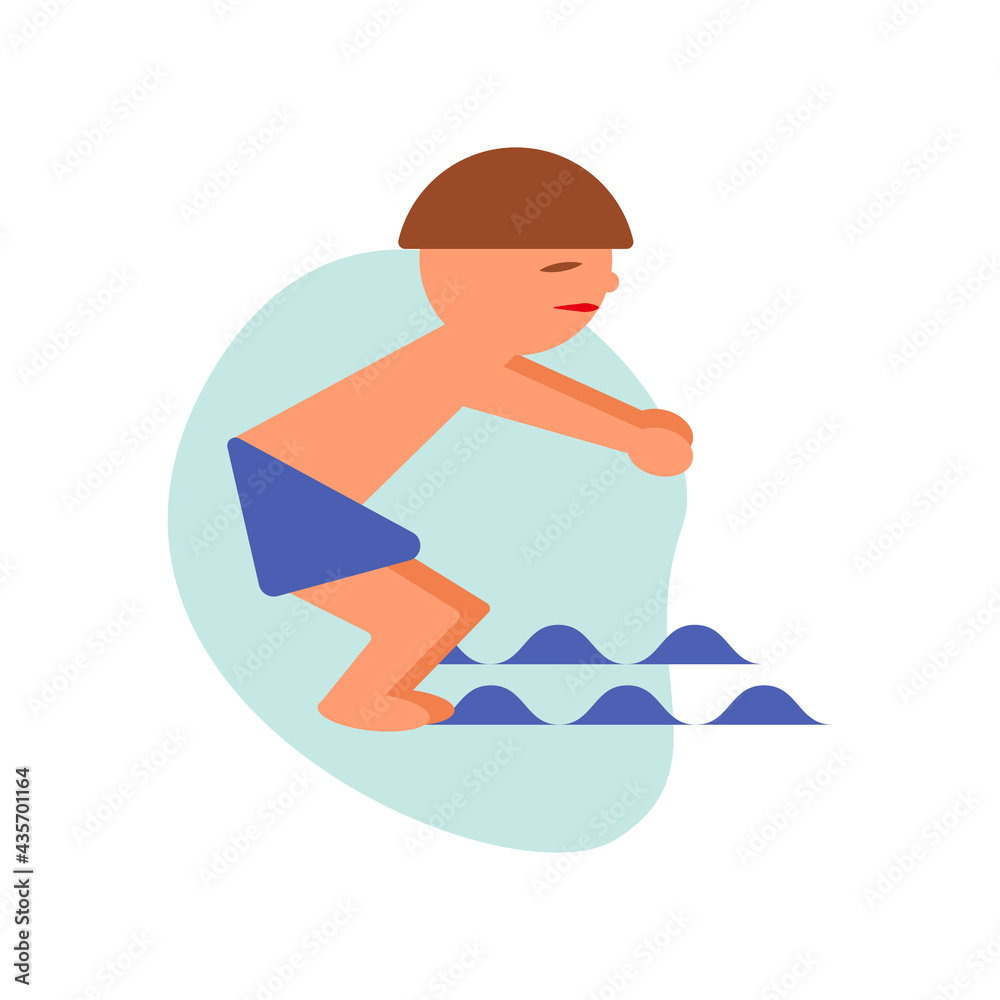Abstract swimmer for banner design. Healthy lifestyle concept.  Sport activity lifestyle concept. Vector concept.