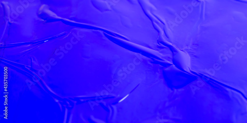 blue crinkled wavy foil macro photo