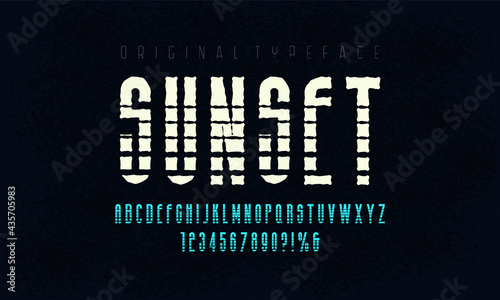 Grunge scratch type font, vintage typography. Font Gothic style, textured alphabet.