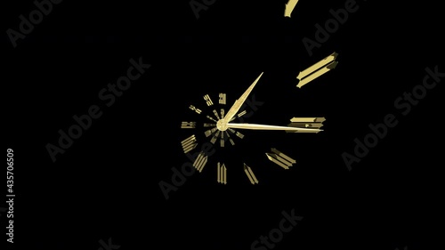 Classic gold spiral dial endlessly moving towards the camera.3D render