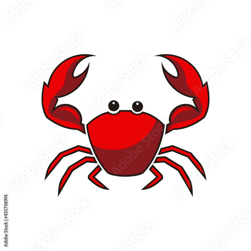 red crab vector logo icon