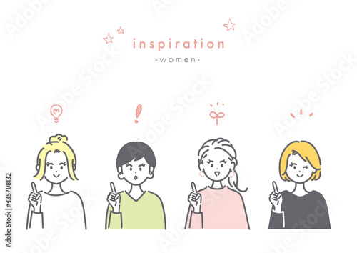名案が閃いた女性のイラスト素材	
