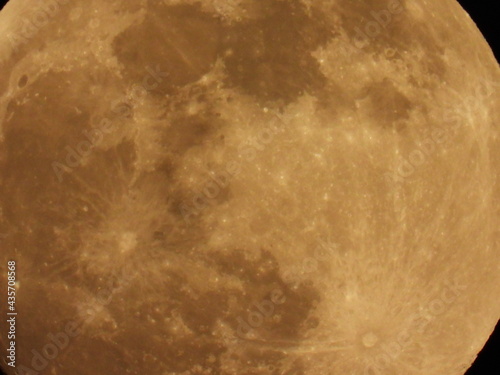 Full moon against the black sky