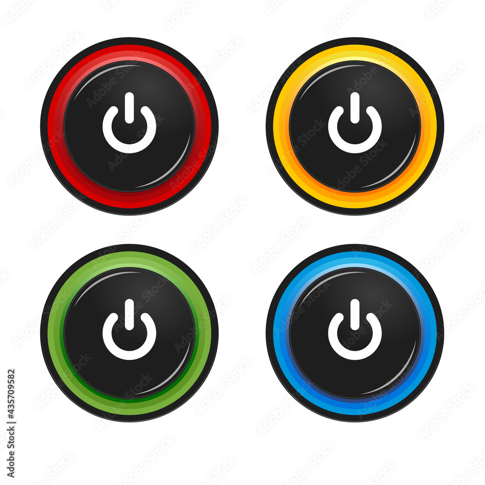 Buttons on off. Isolated vector illustration on white backgroung Buttons on off. Isolated vector illustration on white backgroung