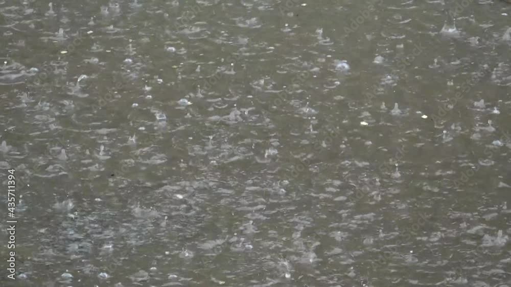Rain background. A puddle with raindrops. Dirty water. Rain bubbles in slow motion. Rain background. A puddle with raindrops. Dirty water. Rain bubbles in slow motion.