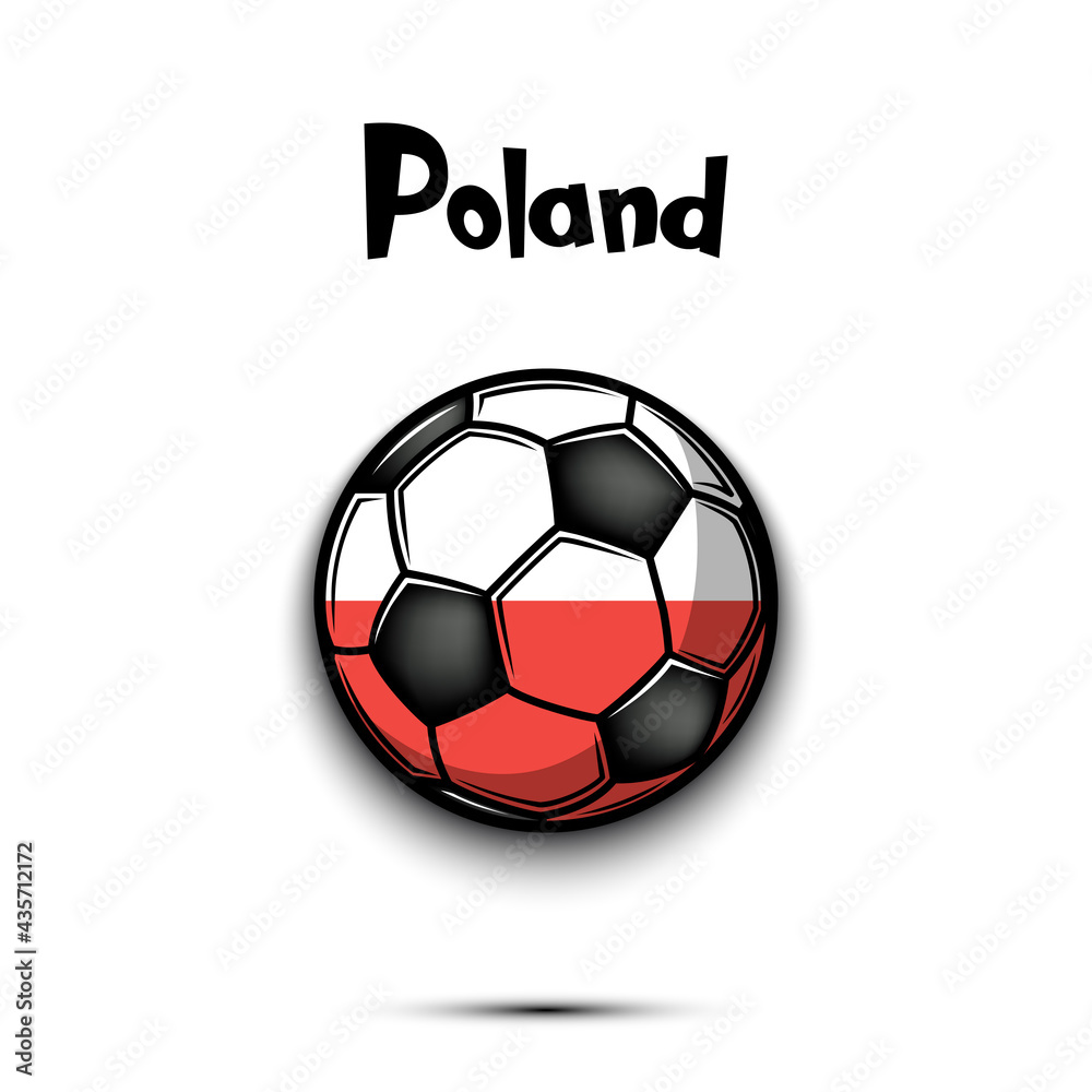Soccer ball with Poland national flag colors Soccer ball with Poland national flag colors