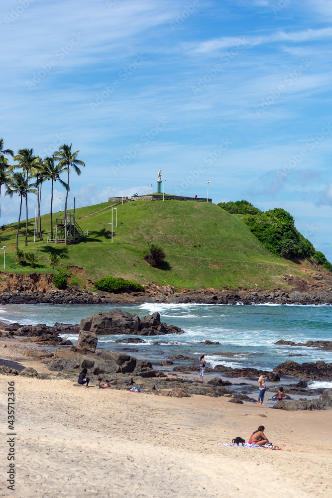 Naklejka premium Salvador Bahia Brazil - May 19, 2021: The beautiful sculpture of Cristo Redentor
