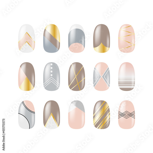 Isolated Nail art design polish wedding fingernails Vector Image