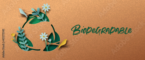 Biodegradable green leaf concept nature banner
