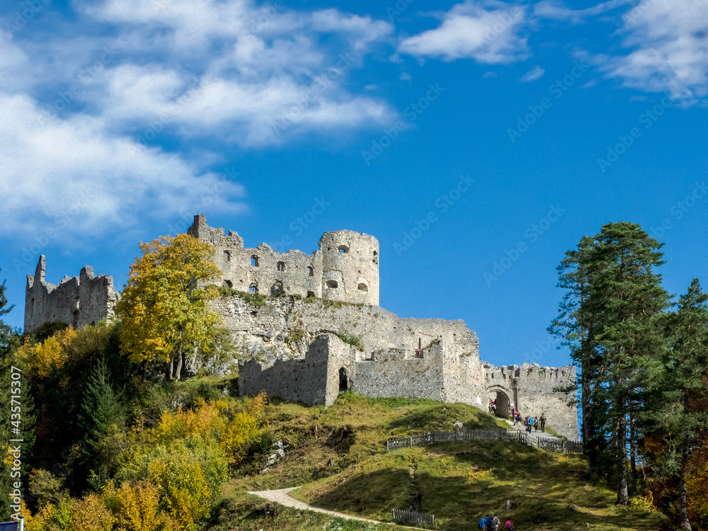 main entrance to Ehrenberg Reutte Castle Austria September 5, 2020