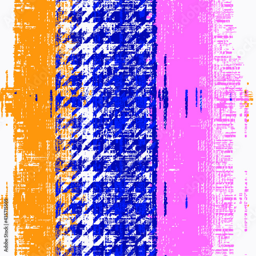 Grunge houndstooth pied de poule wallpaper, abstract vector seamless pattern for fabric card paper print summer time 