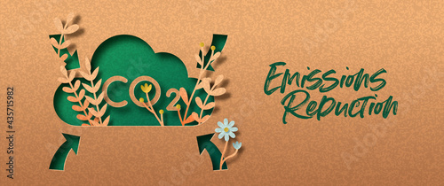 CO2 air emission reduction green nature banner