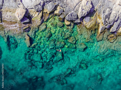 Bird's eye view of the Maltese coastline at Manoel Island in Gzira