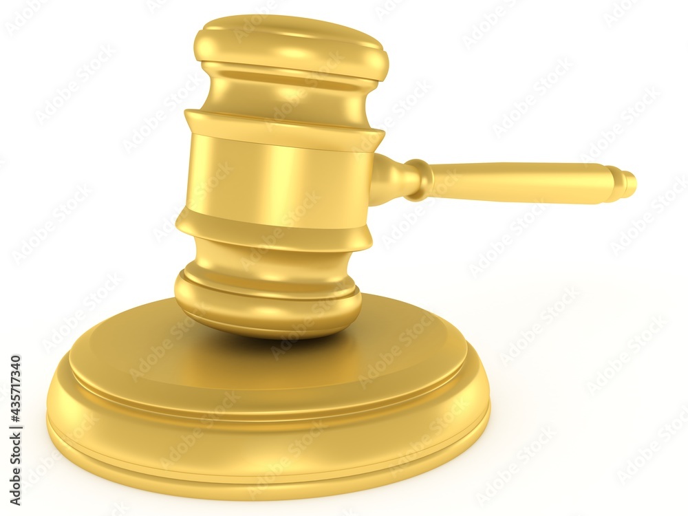 3d golden gavel on white background 3d golden gavel on white background