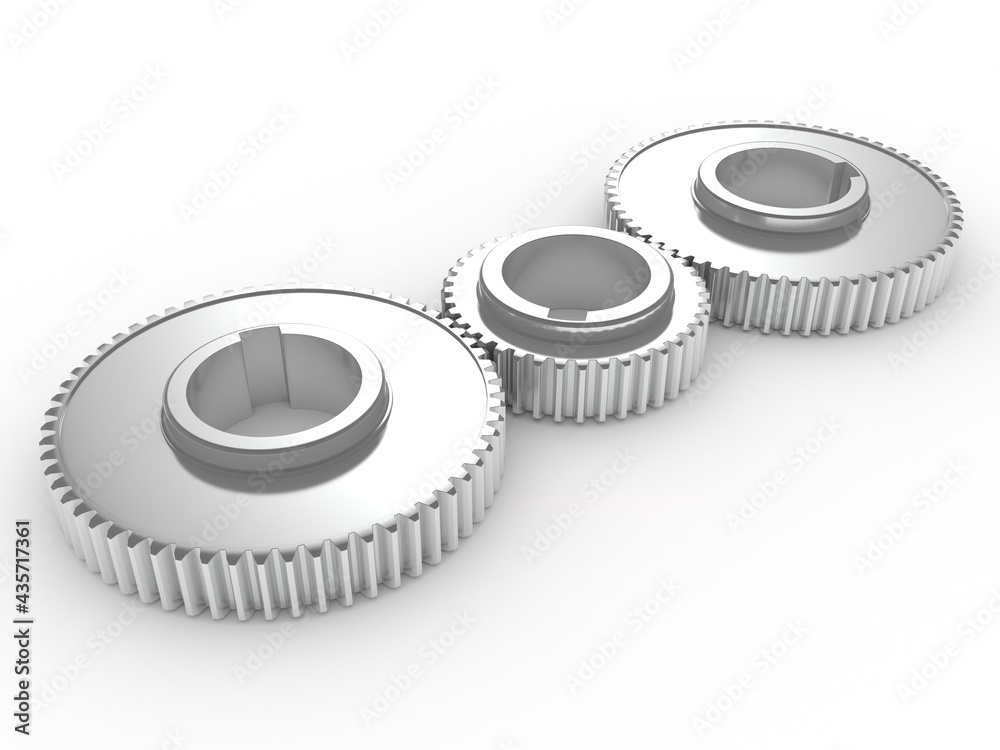 3d Gear wheels isolated on white background 3d Gear wheels isolated on white background