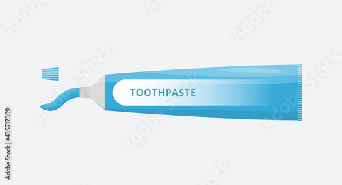 Oral and teeth care. Toothpaste isolated on white background. Dental hygiene. Flat style vector illustration.