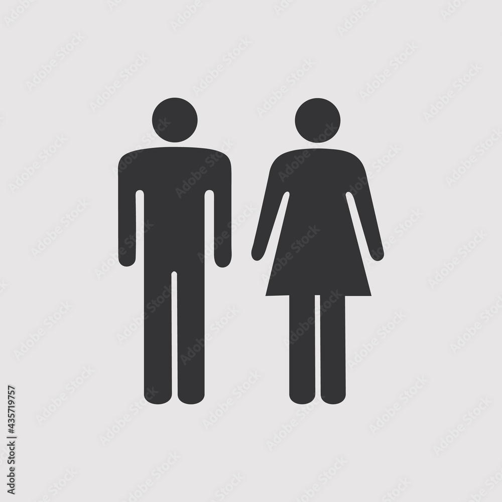 Woman and man icon vector illustration.Flat icon for apps and website.Black pictogram illustration on white background. Woman and man icon vector illustration.Flat icon for apps and website.Black pictogram illustration on white background.