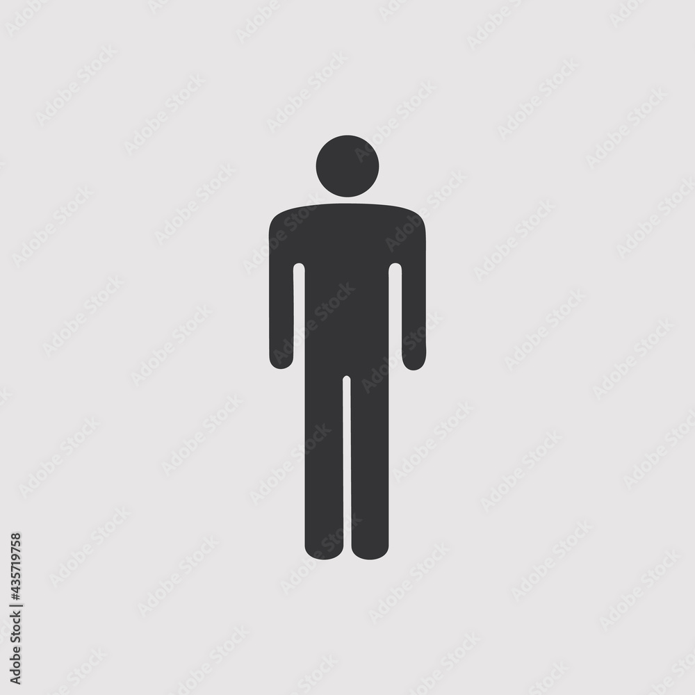 Man icon vector illustration.Flat icon for apps and website.Black pictogram illustration on white background. Man icon vector illustration.Flat icon for apps and website.Black pictogram illustration on white background.