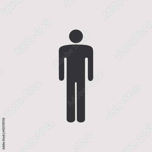 Man icon vector illustration.Flat icon for apps and website.Black pictogram illustration on white background.