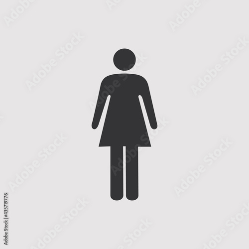 Woman icon vector illustration.Flat icon for apps and website.Black pictogram illustration on white background.