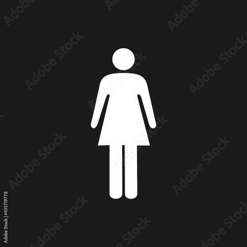 Woman icon vector illustration.Flat icon for apps and website.Black pictogram illustration on white background.