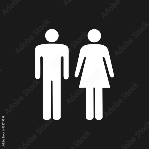 Woman and man icon vector illustration.Flat icon for apps and website.Black pictogram illustration on white background.