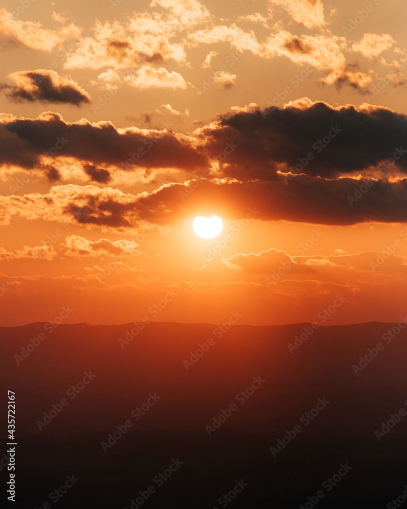 Sunset sky seen from the Blue Ridge Parkway, near Buena Vista, Virginia