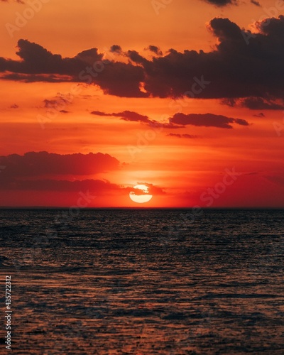 Sunset over the Atlantic Ocean at Montauk Point State Park  the Hamptons  New York