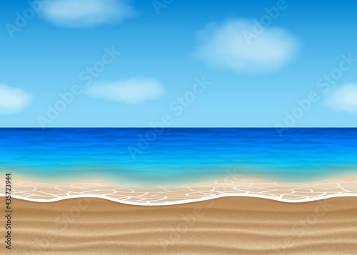 Fototapeta Naklejka Na Ścianę i Meble -  Seamless beach landscape for summer backgrounds