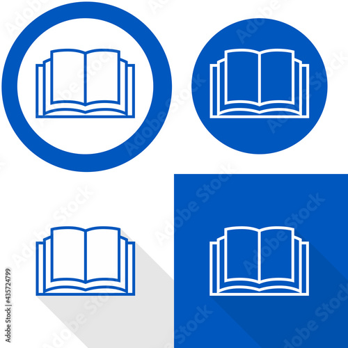 Manual book symbol. Read before use. Refer to instruction manual booklet mandatory sign