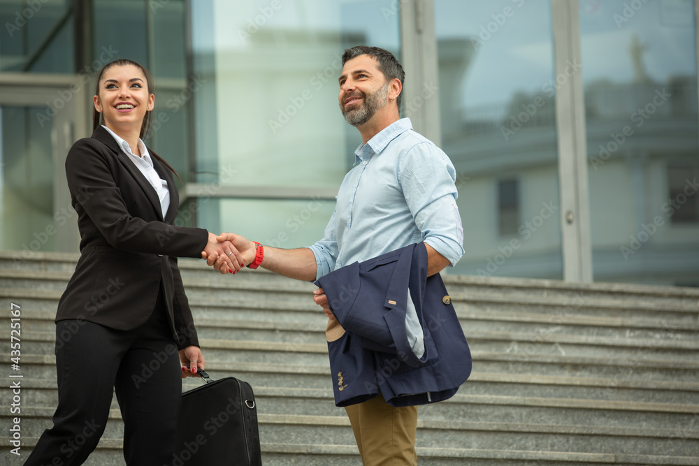 Greeting business pertners