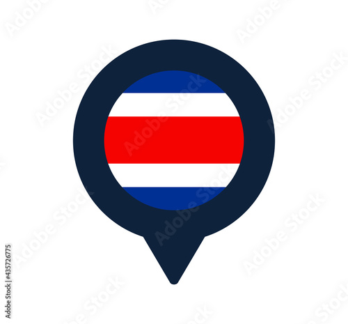 Free Download costa rica flag and map pointer icon. National flag location icon vector design, gps locator pin. vector illustration - GFXLoad