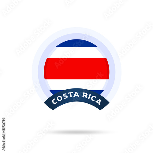 Free Download costa rica national flag Circle button Icon. Simple flag, official colors and proportion correctly. Flat vector illustration. - GFXLoad