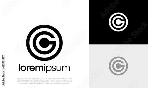 Initials CG. GC logo design. Innovative high tech logo template. Template label for blockchain technology. Technology Logo. 